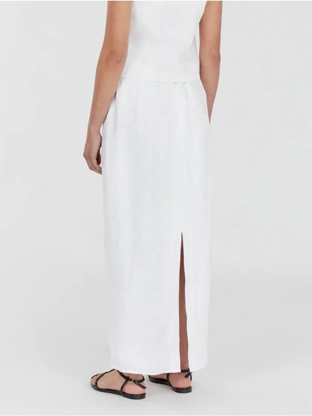 Dissh Linen Skirt White Long Sz 6 - Picture 4 of 8